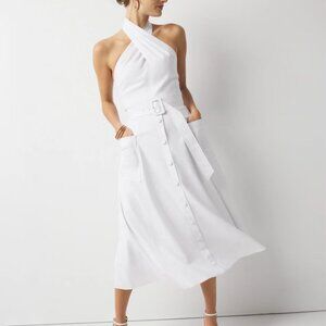 nwt WHITE HOUSE BLACK MARKET HALTER TRENCH DRESS 00